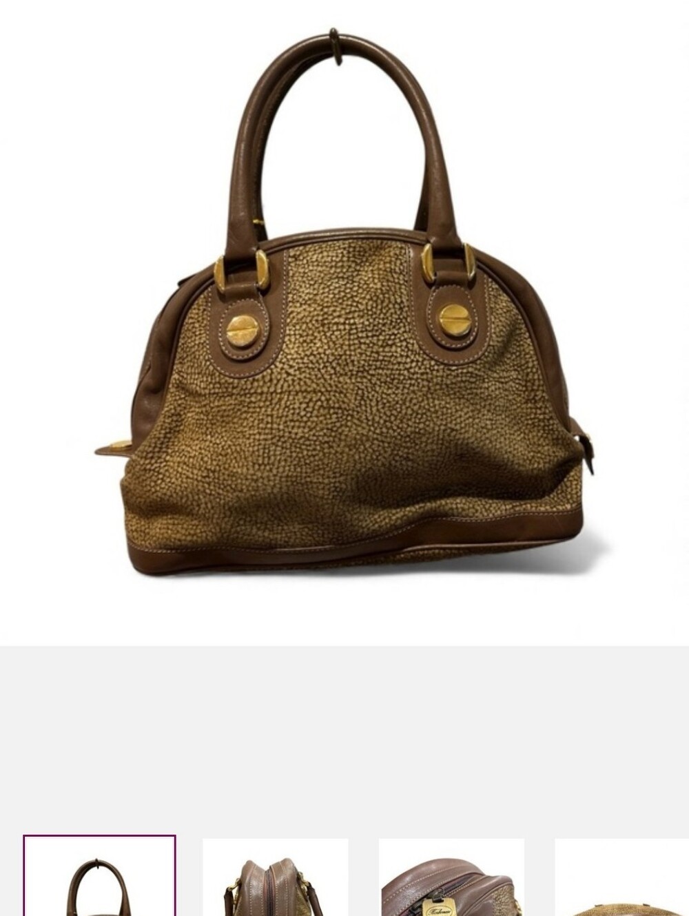 Borbonese by Redwall Brown Top Handle Satchel – Excellent Condition
